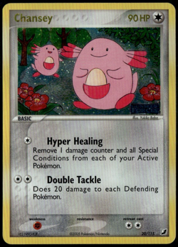 Chansey Reverse Holo 20/115 ex Unseen Forces 2005 MP+ Pokemon Card - Image 1