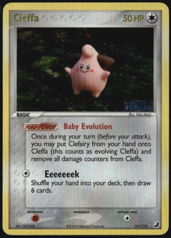 Cleffa Reverse Holo 21/115 ex Unseen Forces 2005 MP+ Pokemon Card - Image 1