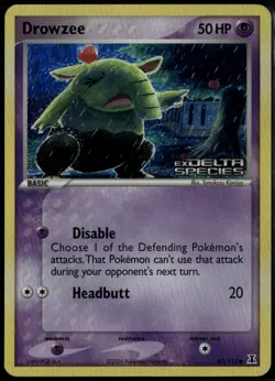 Drowzee Reverse Holo 67/113 ex Delta Species 2005 MP Pokemon Card - Image 1