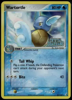 Wartortle Reverse Holo 43/100 ex Crystal Guardians 2006 MP Pokemon Card - Image 1