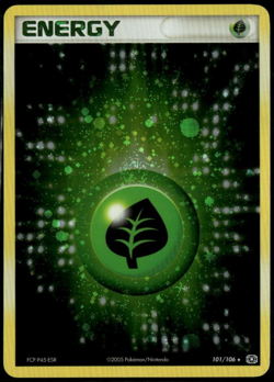 Grass Energy Holo 101/106 ex Emerald 2005 LP Pokemon Card SWIRL - Image 1