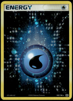 Water Energy Holo 103/106 ex Emerald 2005 MP Pokemon Card SWIRL - Image 1