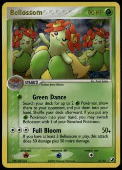 Bellossom Reverse Holo 3/115 ex Unseen Forces 2005 LP Pokemon Card - Image 1