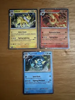 Eeveelution Promo Cards; Jolteon, Flareon, Vaporeon Pokemon SVP 167, 168, 169 - Image 1