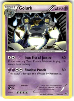 GOLURK - 46/101 - Plasma Blast - Pokemon Card - NM - Image 1