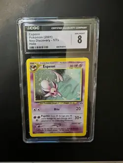 CGC 8 Espeon 2001 Neo Discovery 1/75 Holo Pokemon Card TCG - Image 1