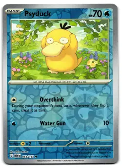 Psyduck 054/165 - 151 Common Pokemon TCG Reverse Holo - M/LP Card - Image 1