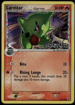 Larvitar Reverse Holo 73/113 ex Delta Species 2005 MP Pokemon Card - Image 1