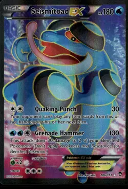 Seismitoad EX Full Art XY Furious Fists 106/111 2014 Pokemon Card LP+ - Image 1
