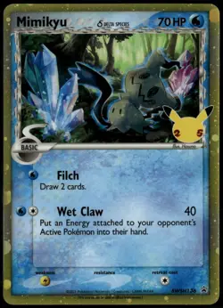 Mimikyu SWSH136 Promo Delta Species Celebrations Pokemon Card LP - Image 1
