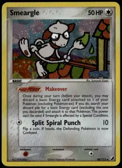 Smeargle Reverse Holo 48/115 ex Unseen Forces 2005 Pokemon Card LP - Image 1