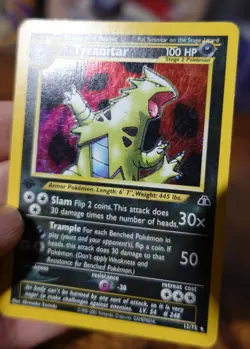 Tyranitar 12/75 1st Edition Holo Rare Neo Discovery Pokemon Card Damaged - Image 5