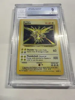 Zapdos #16/102 Base Set Holo Pokemon 1999 - BGS 9 MINT Card - Image 1