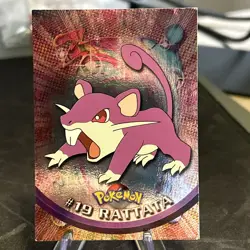 #19 Rattata - Pokemon Topps Silver Holo Card - Black Logo - Image 1