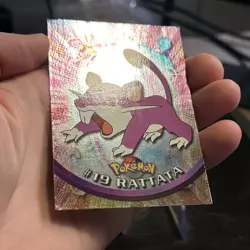 #19 Rattata - Pokemon Topps Silver Holo Card - Black Logo - Image 2