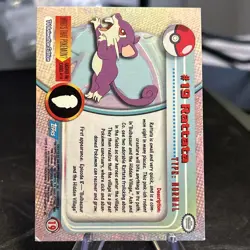 #19 Rattata - Pokemon Topps Silver Holo Card - Black Logo - Image 3