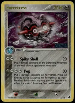 Forretress Reverse Holo 6/115 ex Unseen Forces 2005 MP+ Pokemon Card - Image 1