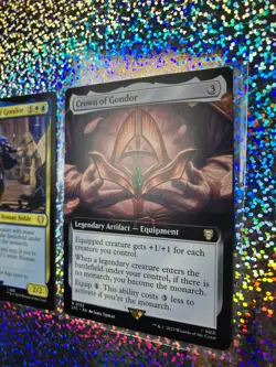 MTG Rare Regular Extended Art: 0093 Beregond of the Guard; 0155 Crown of Gondor - Image 3