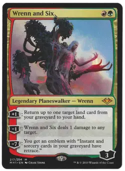 Wrenn and Six Modern Horizons MH1 217 MTG Regular Mythic Planeswalker - Image 1