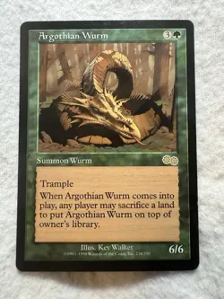 MTG - Argothian Wurm - Never Played! - Urza's Saga #236 - NM+ - Rare - EN - Reg - Image 1
