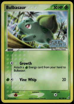 Bulbasaur Reverse Holo 46/100 ex Crystal Guardians 2006 LP Pokemon Card - Image 1