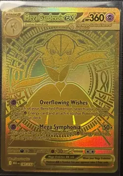 Pokemon TCG Mega Gardevoir EX Gold Holo Rare Card 187/132 English Edition - Image 1