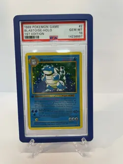 PSA 10 BLASTOISE 1999 Pokemon 1st Edition THIN STAMP #2/102 Holo Shadowless MINT - Image 1