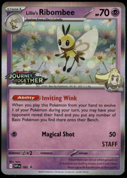 Lillie's Ribombee 183 SVP Staff Prerelease Journey Together Holo Pokemon LP+ - Image 1