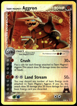 Team Magma's Aggron Reverse Holo 7/95 ex Team Aqua vs Team Magma NM Pokemon - Image 1