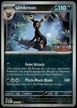 Umbreon Obsidian Flames Stamp 130/197 Stamped Reverse Holo Europe Promo Pokemon - Image 1