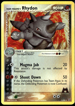 Team Magma's Rhydon Reverse Holo 11/95 ex Team Aqua vs Team Magma NM Pokemon - Image 1