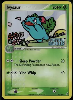 Ivysaur Reverse Holo 34/100 ex Crystal Guardians 2006 LP Pokemon Card - Image 1