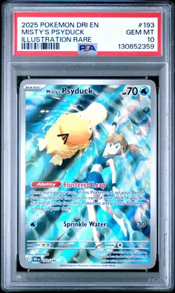 2025 POKEMON DRI EN-DESTINED RIVALS ILLUSTRATION RARE MISTY'S PSYDUCK PSA 10 - Image 1