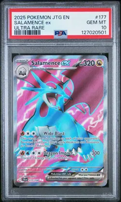 2025 Pokemon JTG EN-Journey Together Salamence EX Ultra Rare PSA 10 #177 - Image 1