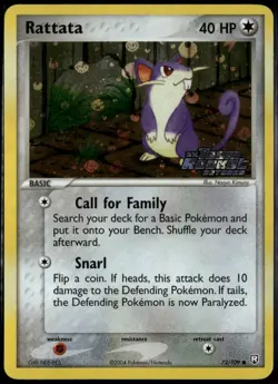 Rattata Reverse Holo 72/109 ex Team Rocket Returns 2004 NM Pokemon - Image 1