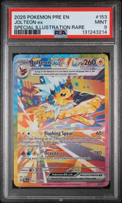 2025 POKEMON PRE EN-PRISMATIC EVOLUTIONS #153 JOLTEON EX PSA 9 - Image 1