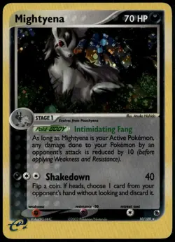 Mightyena Holo 10/109 ex Ruby & Sapphire 2003 NM Pokemon SWIRL - Image 1