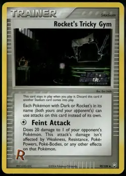 Rocket's Tricky Gym Reverse Holo 90/109 ex Team Rocket Returns 2004 NM Pokemon - Image 1