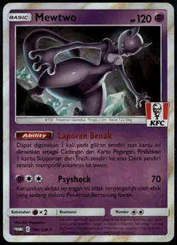 Mewtwo KFC 184/SM-P Indonesia Chaki Kids Promo 2020 LP Pokemon - Image 1