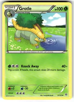 Pokemon: GROTLE - [2/135] - [Non-Holo Uncommon] - [BW Plasma Storm Set] - NM - Image 1