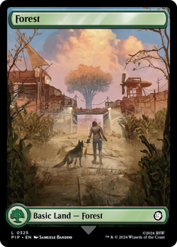 MTG Forest #325 Basic Land PIP Fallout Magic the Gathering Card NM/M, PACK FRESH - Image 1