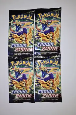 Pokemon Crown Zenith 4 Sealed Booster Packs English TCG Standard Cards - Image 1