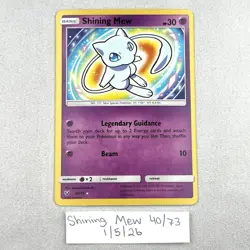 Shining Mew 40/73 Shining Legends Pokemon TCG NM - Image 1