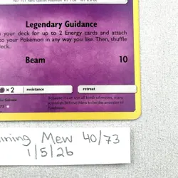 Shining Mew 40/73 Shining Legends Pokemon TCG NM - Image 2