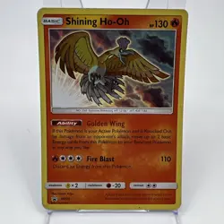 Pokemon TCG Shining Ho-Oh SM70 Holo Heavily Played - Image 1