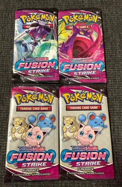 Pokemon TCG Sword& Shield: Fusion Strike 2 Booster Packs And 2 Fun Packs - Image 1