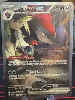 Pokemon Journey Together N's Zoroark EX #185/159 SIR NM Condition - Image 1