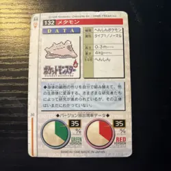 Pokemon Carddass Ditto 132 Bandai Vintage 1996 Pocket Monsters Green - Image 4