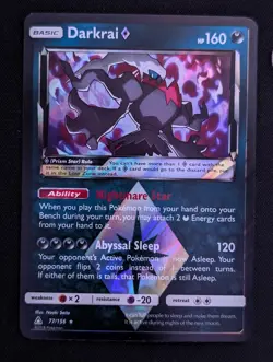 Darkrai Prism Star 77/156 SM - Ultra Prism Holo Pokemon TCG NM - Image 1