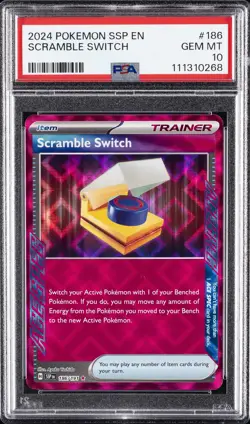 2024 POKEMON SSP EN-SURGING SPARKS #186 SCRAMBLE SWITCH PSA 10 - Image 1
